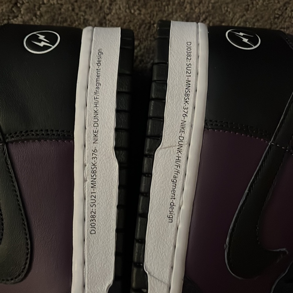 NWOB Nike Dunk High Fragment Beijing SNEAKERS Wine/Black/White ๐ต 9 - Picture 7 of 14